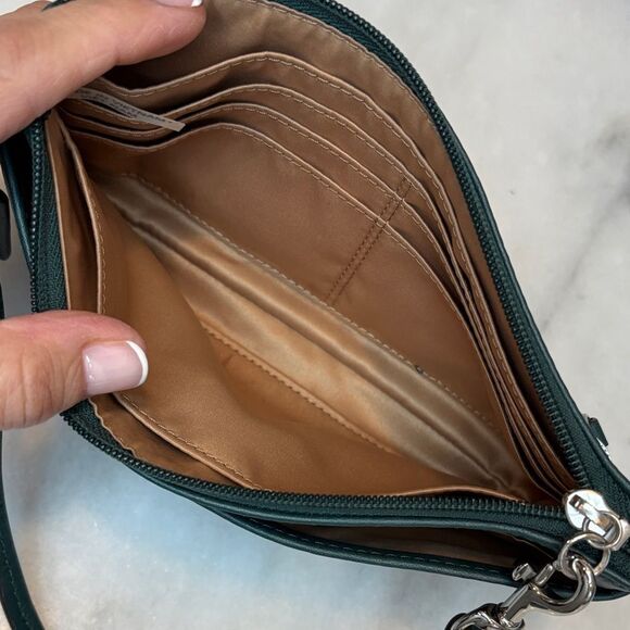 Coach Embossed Signature Logo Leather XL Wristlet Clutch Bag HTF - Picture 13 of 16